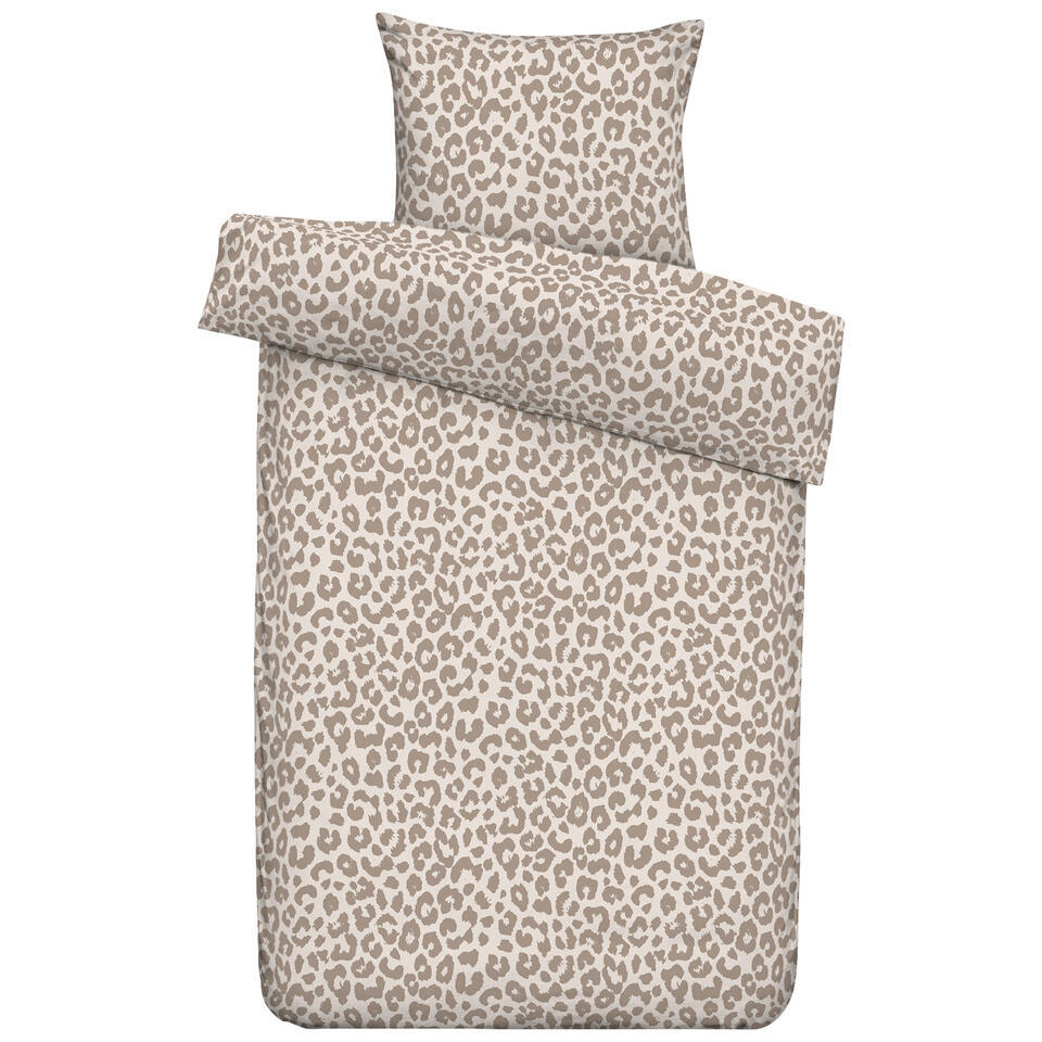 Leen Bakker - Dekbedovertrek Tobias - Zand/taupe - 140x200/220 Cm - Katoen/Polyester - Taupe#Beige
