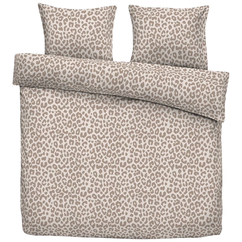 2e Halve Prijs Leen Bakker - Dekbedovertrek Tobias - Zand/taupe - 200x200/220 Cm - Katoen/Polyester - Taupe#Beige