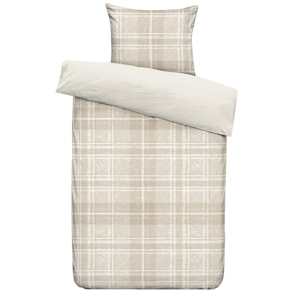Leen Bakker - Dekbedovertrek Philip - Zand/taupe - 140x200/220 Cm - Polyester - Taupe#Beige