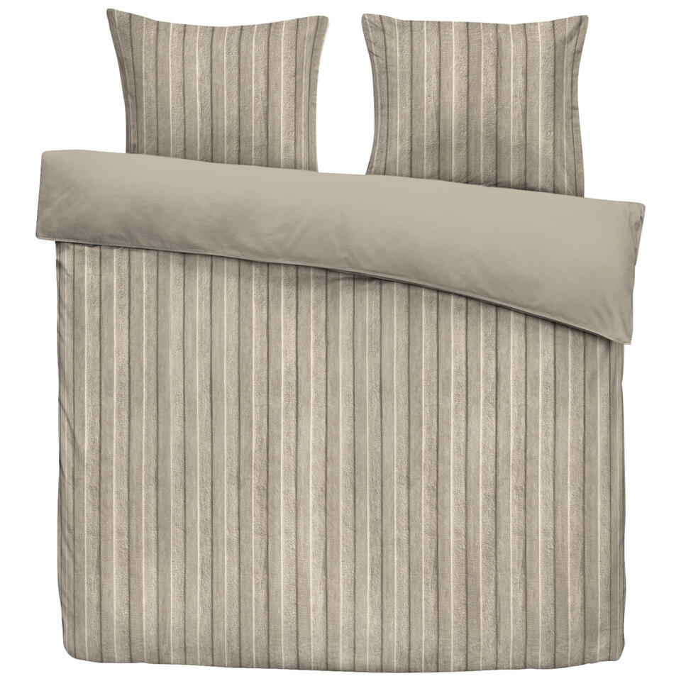2e Halve Prijs Leen Bakker - Dekbedovertrek Felix - Zand/taupe - 200x200/220 Cm - Polyester - Taupe#Beige