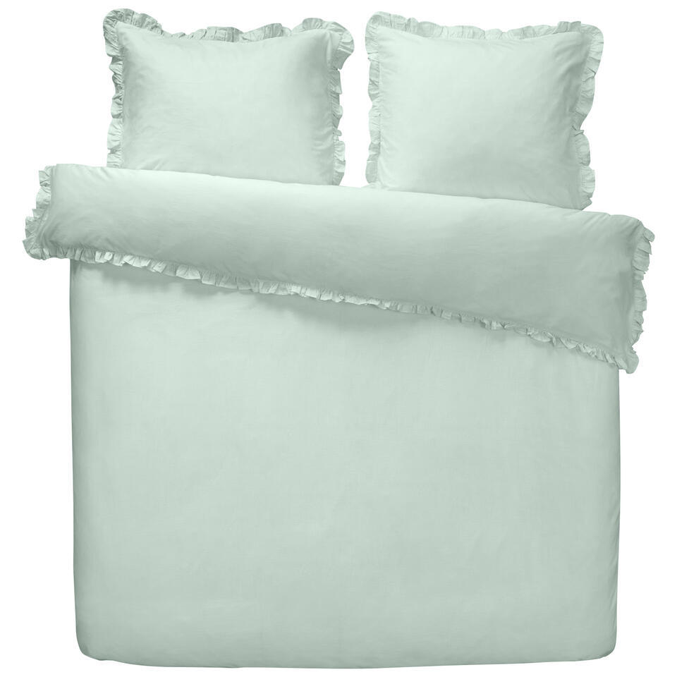 2e Halve Prijs Leen Bakker - Dekbedovertrek Cato - 200x200/220 Cm - Katoen - Groen