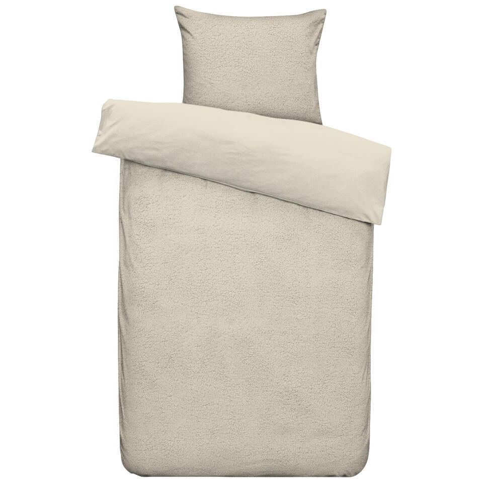 Leen Bakker - Dekbedovertrek Favorite Fuzzle - 140x220 Cm - Polyester - Taupe