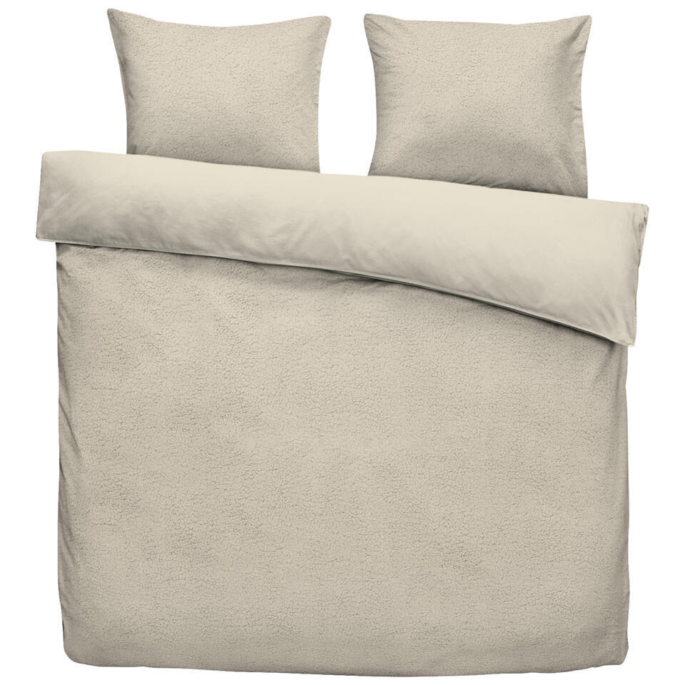 2e Halve Prijs Leen Bakker - Dekbedovertrek Favorite Fuzzle - 240x220 Cm - Polyester - Taupe