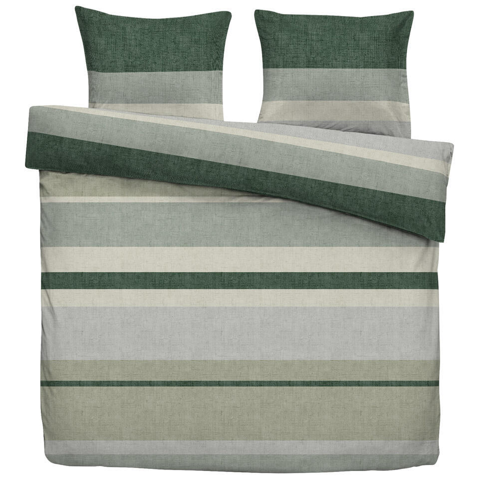 Leen Bakker - Dekbedovertrek Brock - 240x200 Cm - Katoen - Groen