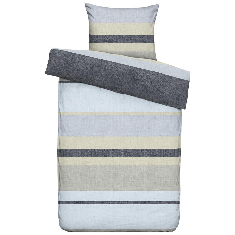 Leen Bakker - Dekbedovertrek Brock - 140x200 Cm - Katoen - Blauw