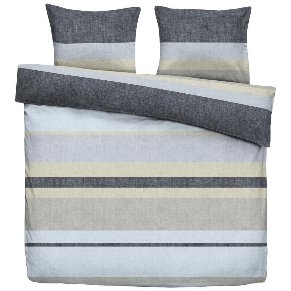 Leen Bakker - Dekbedovertrek Brock - 200x200 Cm - Katoen - Blauw