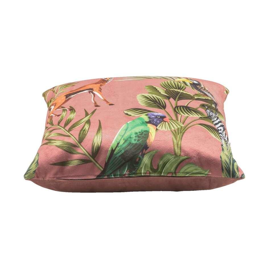 Sierkussen Jungle - roze - 45x45 cm