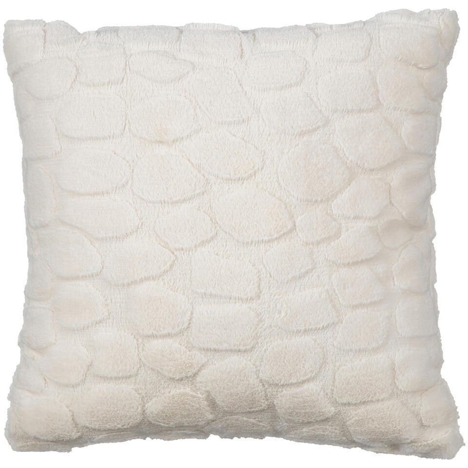 2e Halve Prijs Leen Bakker - Sierkussen Isadee - Off-white - 45x45 Cm - Polyester - Wit