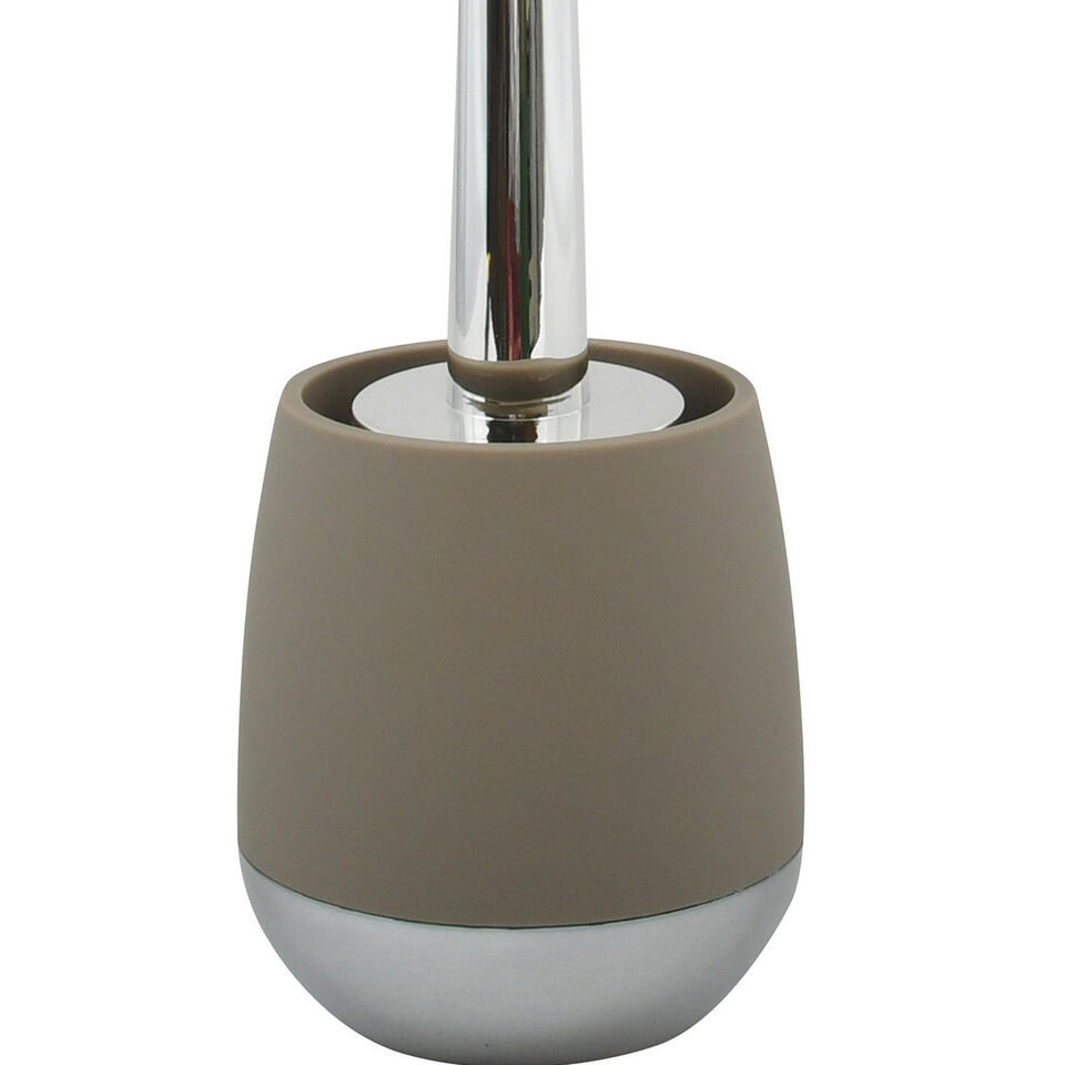 Msv Bilbao Toilet Wc Borstel Houder Kunststof Taupe Beige Cm