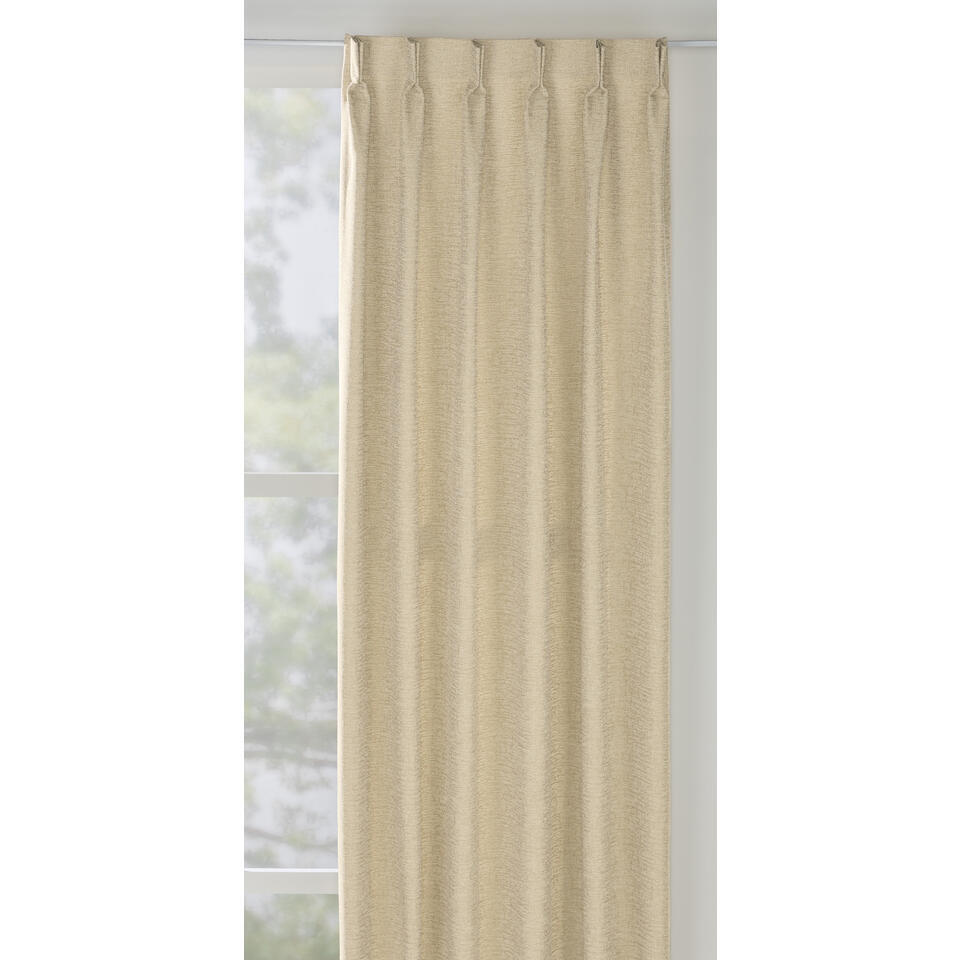 40 korting Leen Bakker Gordijnstof Fiora Transparant Champagne Katoen Polyester Crème Goudkleurig Beige B150 Cm