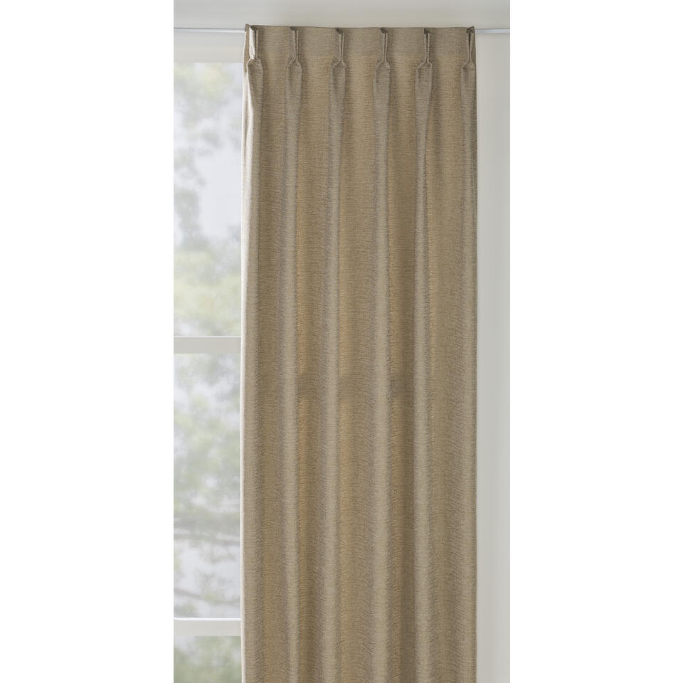 40 korting Leen Bakker Gordijnstof Fiora Transparant Licht Katoen Polyester Bruin B150 Cm