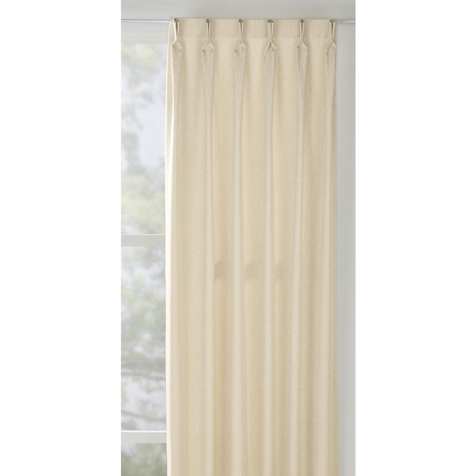 40 korting Leen Bakker Gordijnstof Loom Lichtdoorlatend Off white Gerecycled Kunststof Polyester B150 Cm