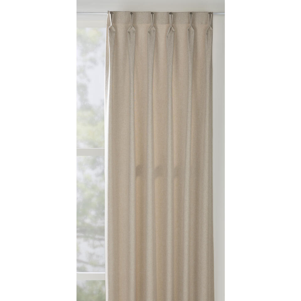 Leen Bakker Gordijnstof Loom Lichtdoorlatend Polyester Gerecycled Kunststof Beige B150 Cm
