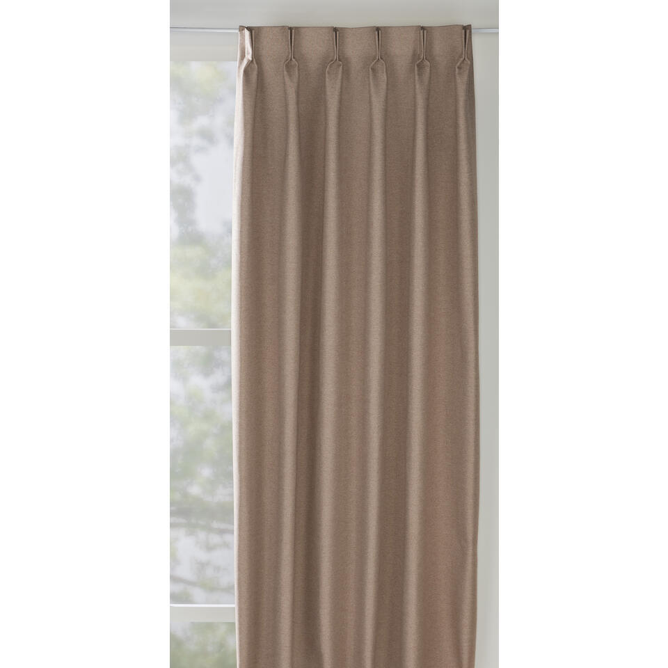 Leen Bakker - Gordijnstof Nox Verduisterend - Oud - Polyester/Acryl/Nylon/Gerecycled Kunststof - Roze - B150 Cm