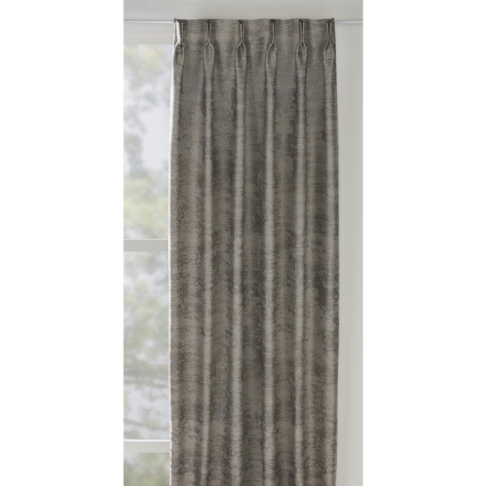 Leen Bakker - Gordijnstof Dust Semi Verduisterend - Zilvergrijs - Gerecycled Kunststof/Polyester - Grijs#Zilverkleurig - B150 Cm