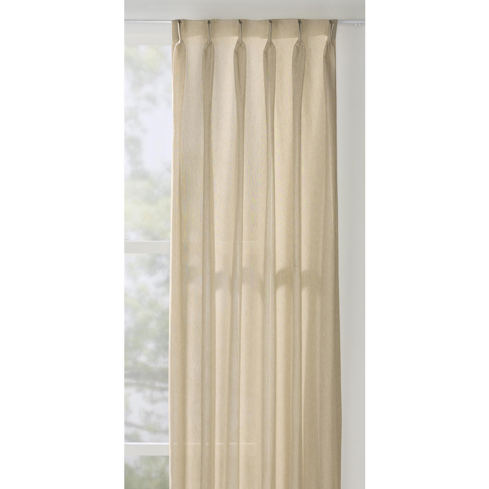 Leen Bakker - Inbetween Jolanda - Zand - Polyester/Linnen/Gerecycled Kunststof - Crème#Beige#Bruin - H297 Cm