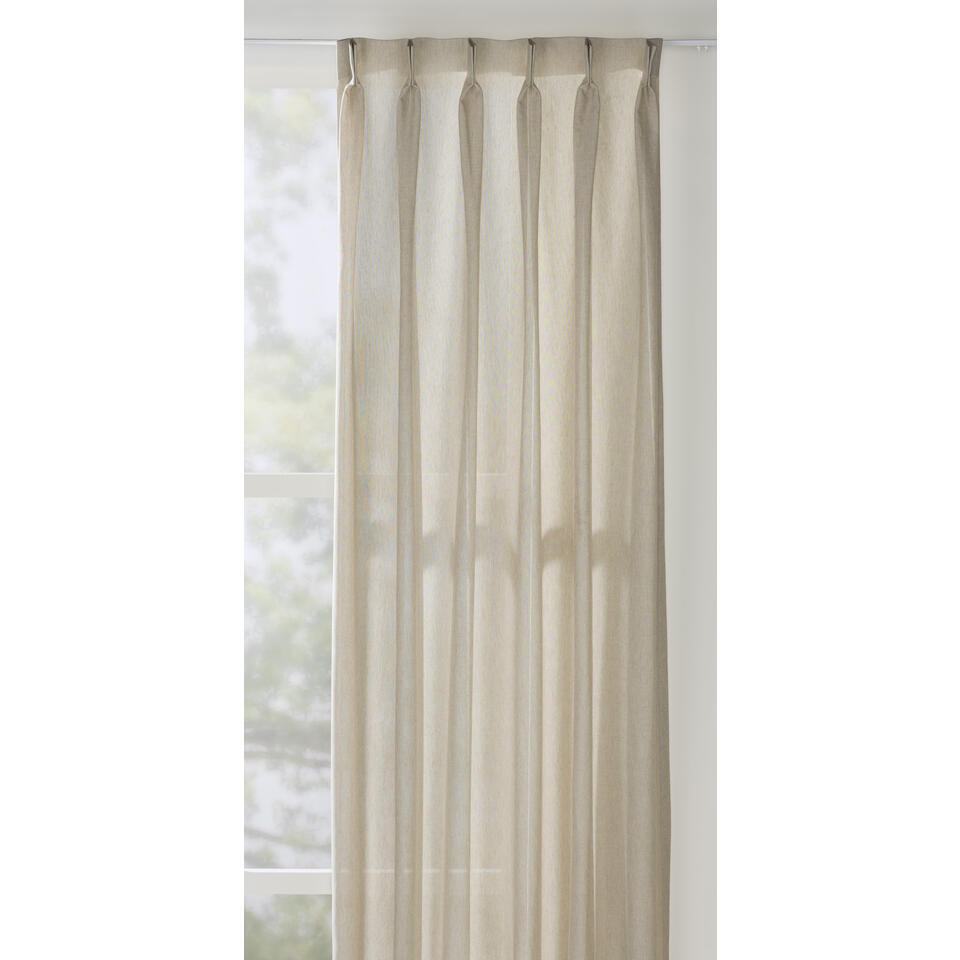 Leen Bakker - Inbetween Jolanda - Kiezel - Polyester/Linnen/Gerecycled Kunststof - Grijs#Beige - H297 Cm