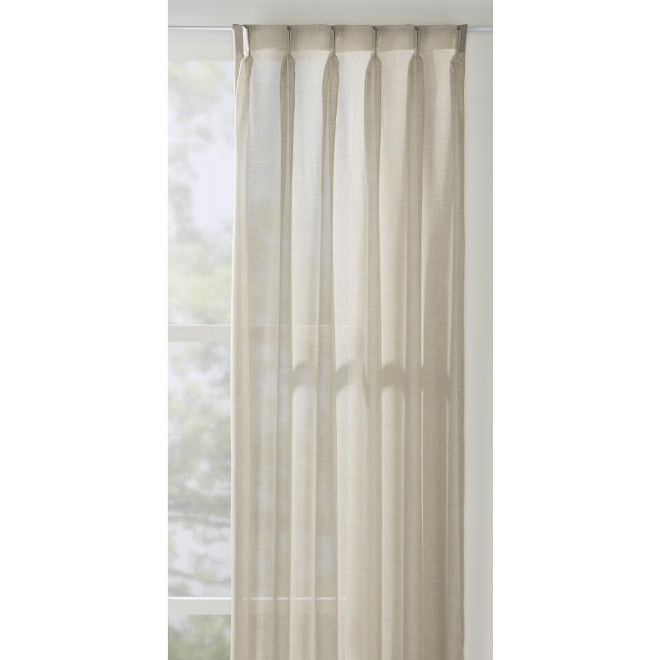 Leen Bakker - Vitrage Lagos - Polyester - Crème - H315 Cm