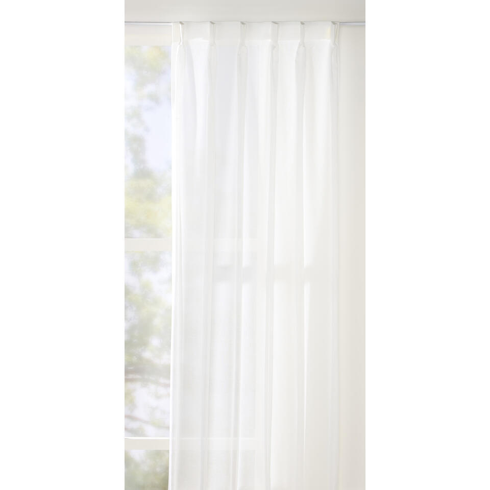 Leen Bakker - Vitrage Breeze - Polyester - Wit - H300 Cm