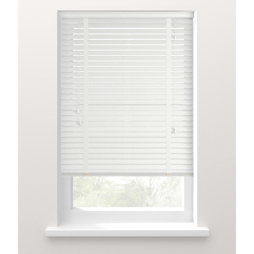 Leen Bakker - Jaloezie Houtlook 50 Mm - 160x175 Cm - PVC - Wit