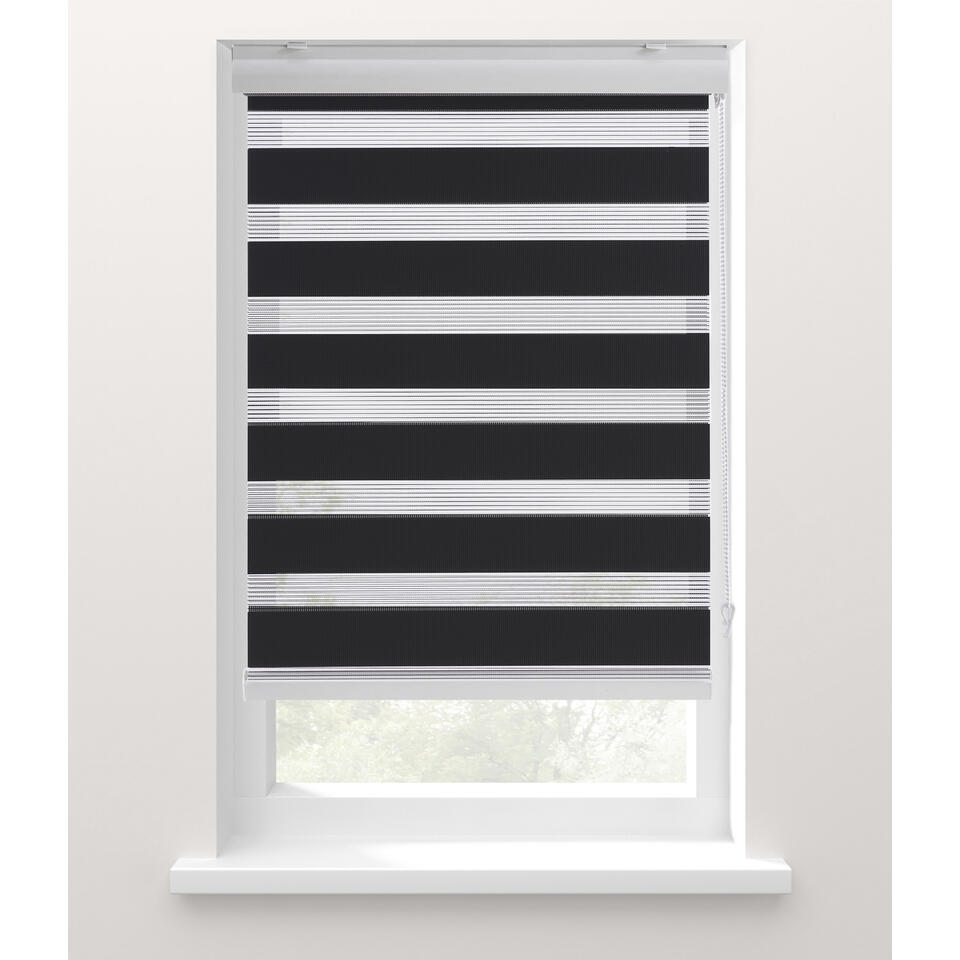 Leen Bakker - Fenstr Duo-rolgordijn - 120x190 Cm - Polyester - Zwart