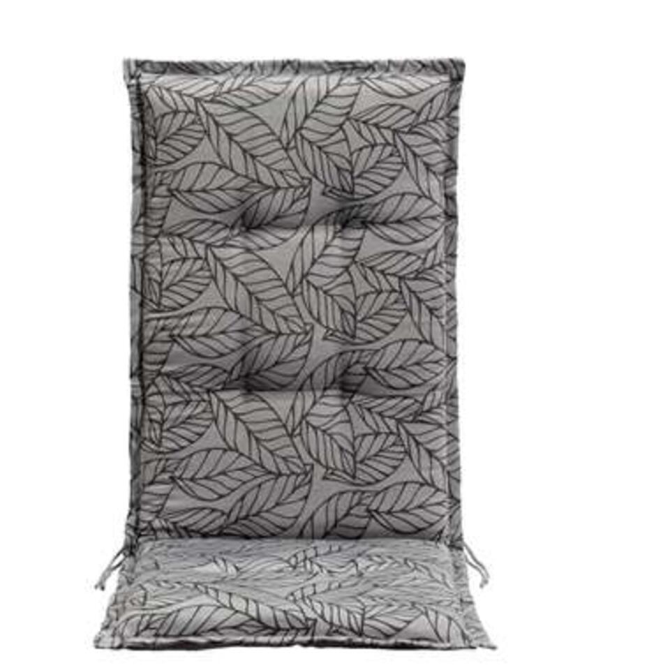 Opheldering kleding Garderobe Le Sud terrasstoelkussen Leaf - grijs/antraciet - 123x50x5 cm | Leen Bakker