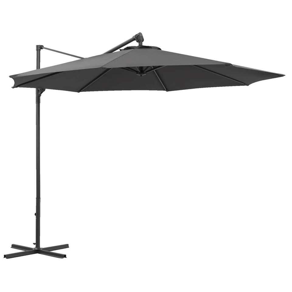 Straat Encommium dak Le Sud freepole parasol Limoges - antraciet - Ø300 cm | Leen Bakker