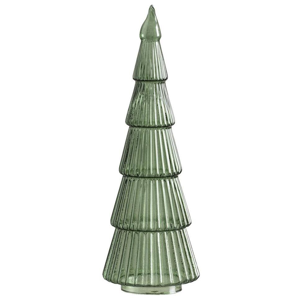 Kerstboom Step - groen - glas - 31xø10 cm