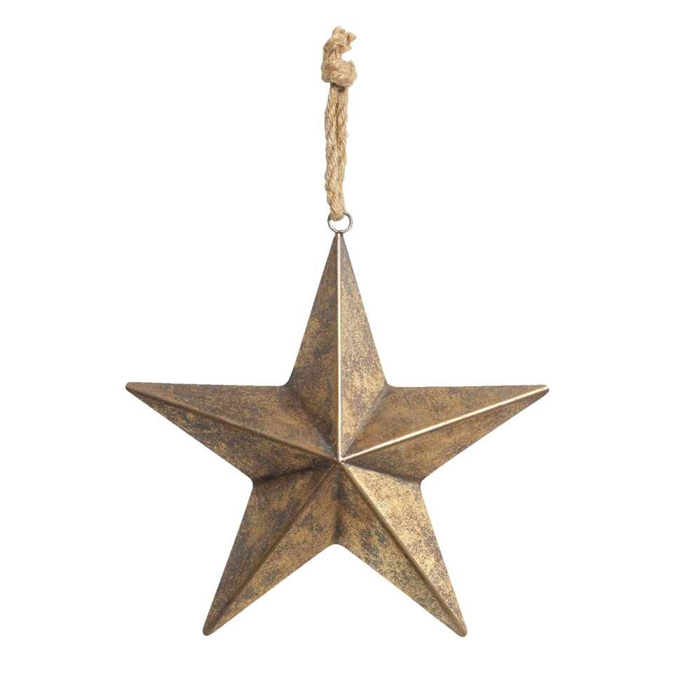 Kerstdecoratie Ster - metaal - goud - 33x31,5 cm Kerstdecoratie Ster - metaal - goud - 33x31,5 cm