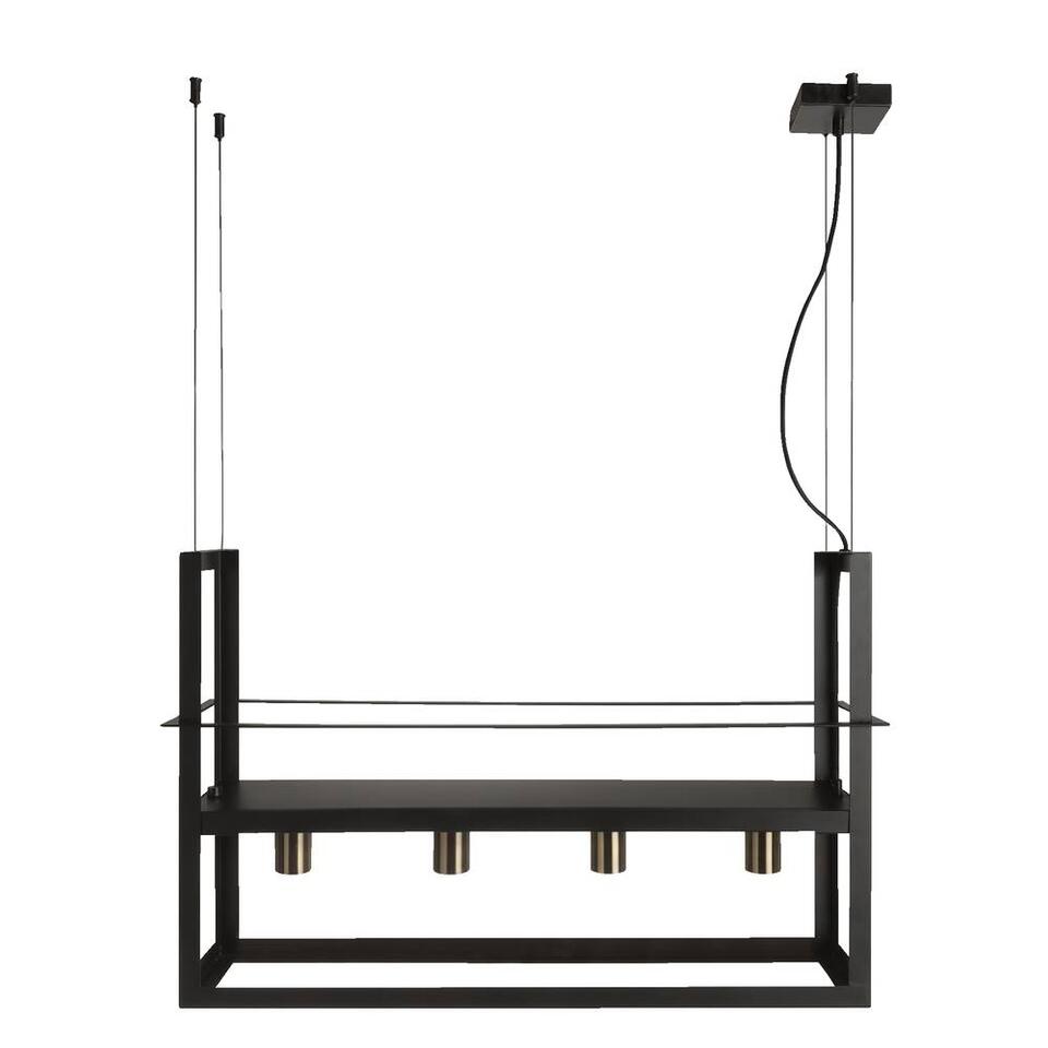 Hanglamp Casper met rek - zwart - 153x78x20 cm