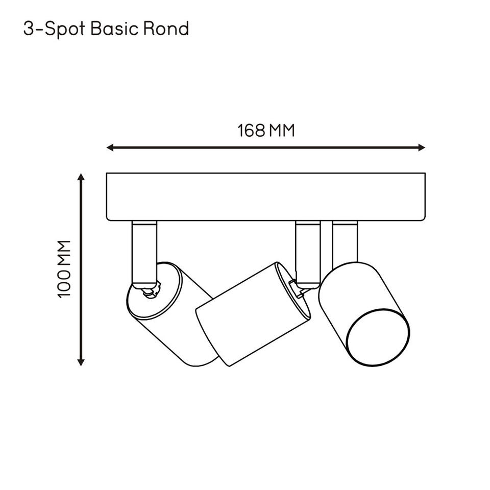 3-spot Basic rond - zilverkleur