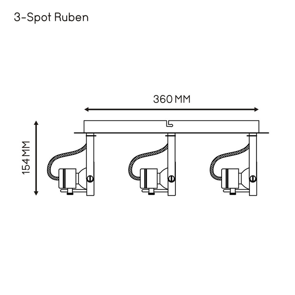 3-spot Ruben - zwart - 15x42x8,5 cm