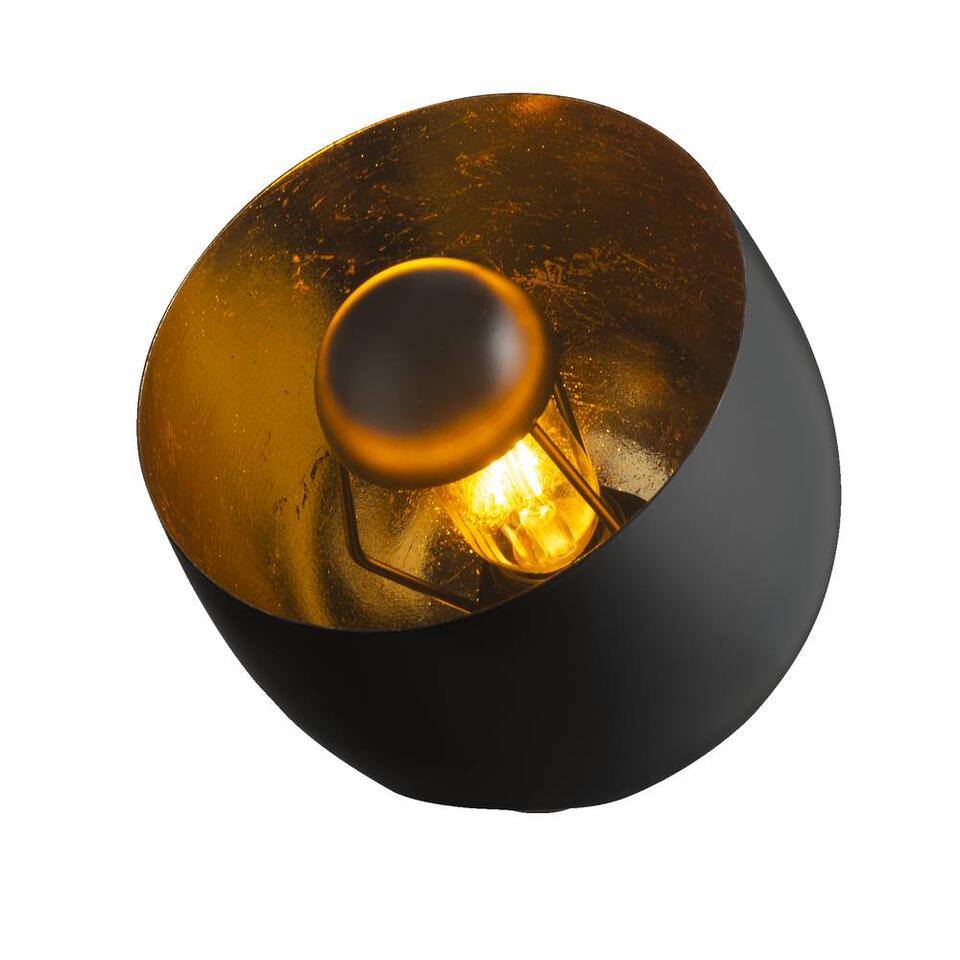 passen broeden Slaapzaal Tafellamp Brugge - zwart/goudkleur - 20xØ20 cm | Leen Bakker