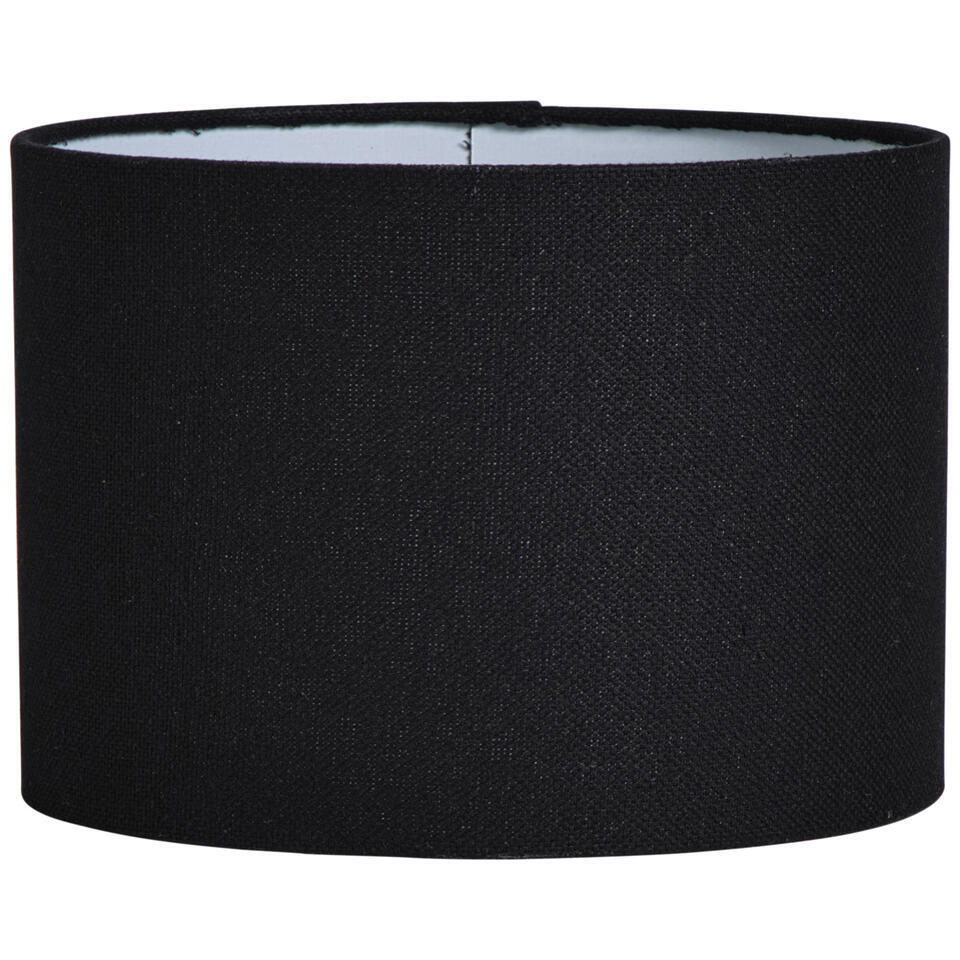 Leen Bakker Lampenkap Luna Cilinder 18xØ25 Cm Katoen Zwart