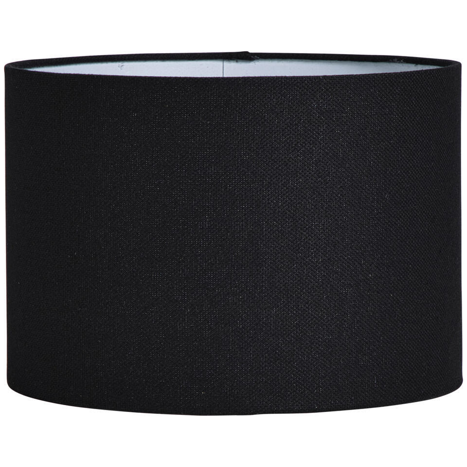 Leen Bakker Lampenkap Luna Cilinder 21xØ30 Cm Katoen Zwart