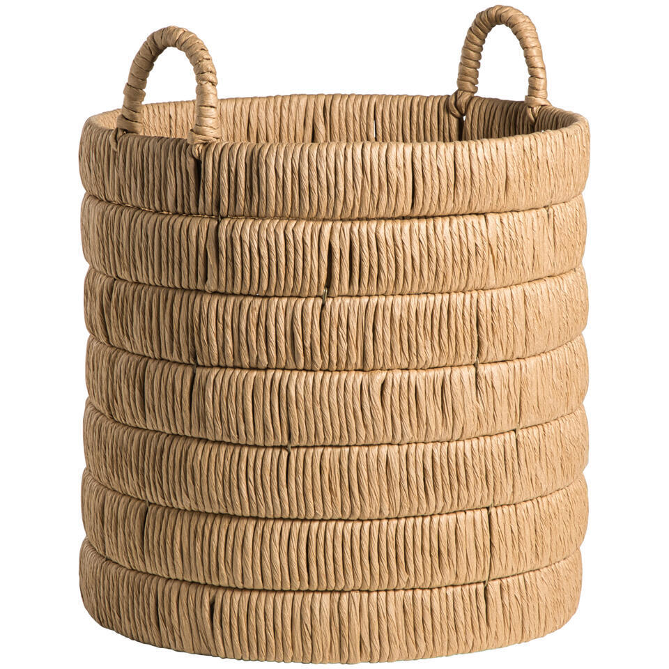 Leen Bakker - Mand Douze Naturel - 52,5xØ40 Cm - Metaal/Papier - Bruin - H52.5 Cm