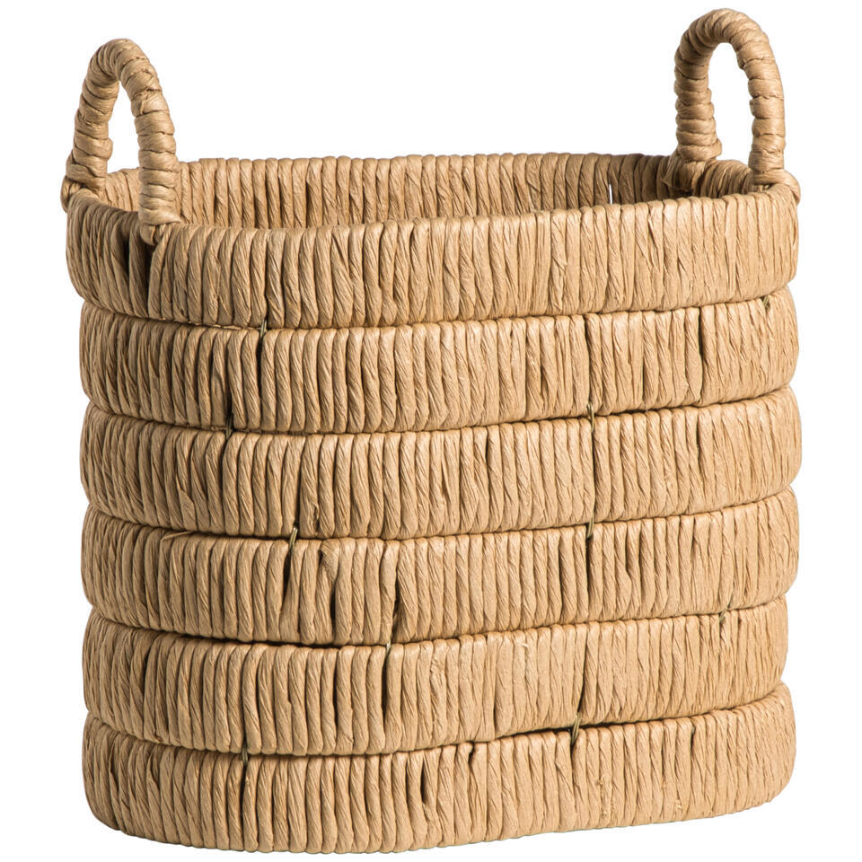 Leen Bakker - Mand Douze Naturel - 38x35x22 Cm - Metaal/Papier - Bruin