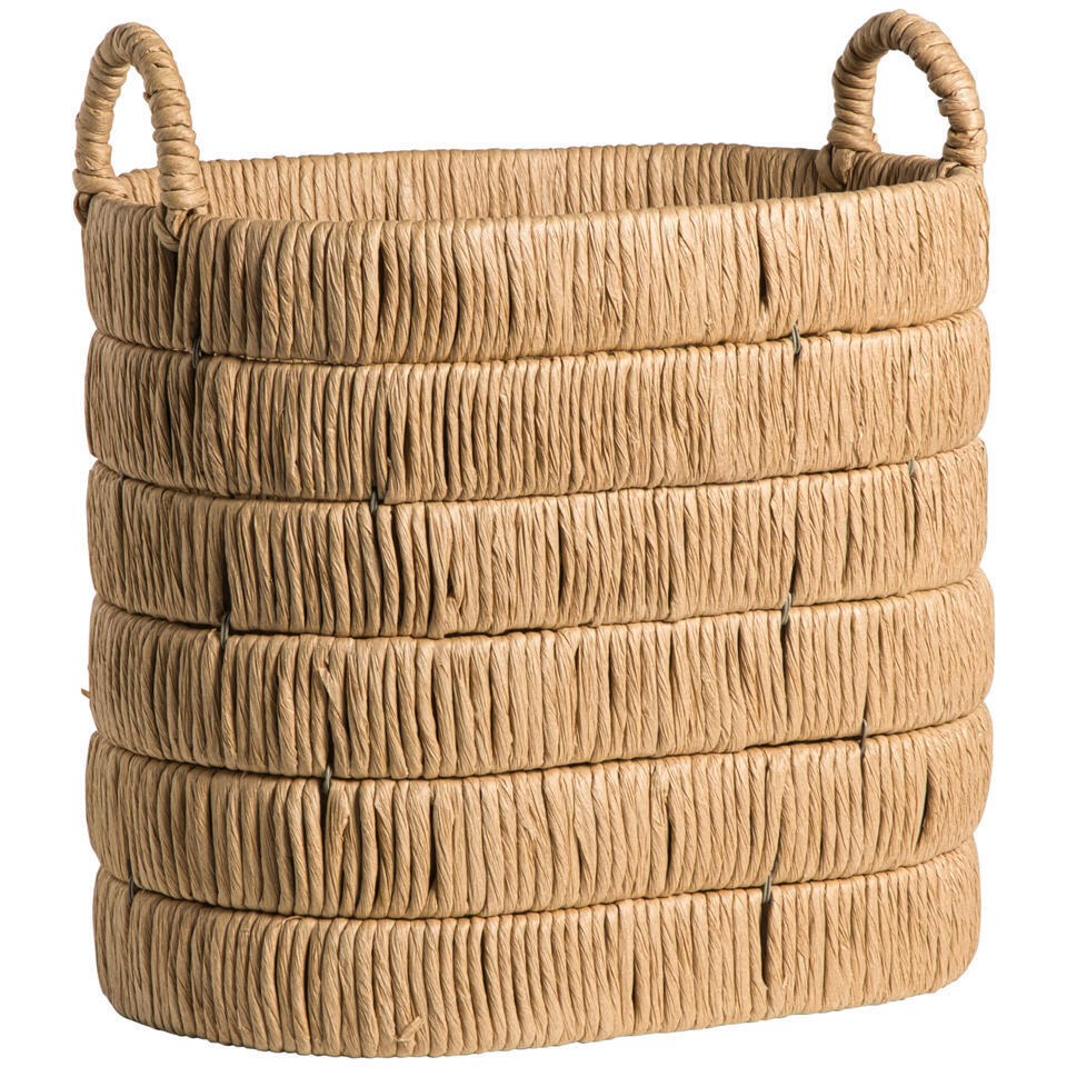 Leen Bakker - Mand Douze Naturel - 45x40x25 Cm - Metaal/Papier - Bruin