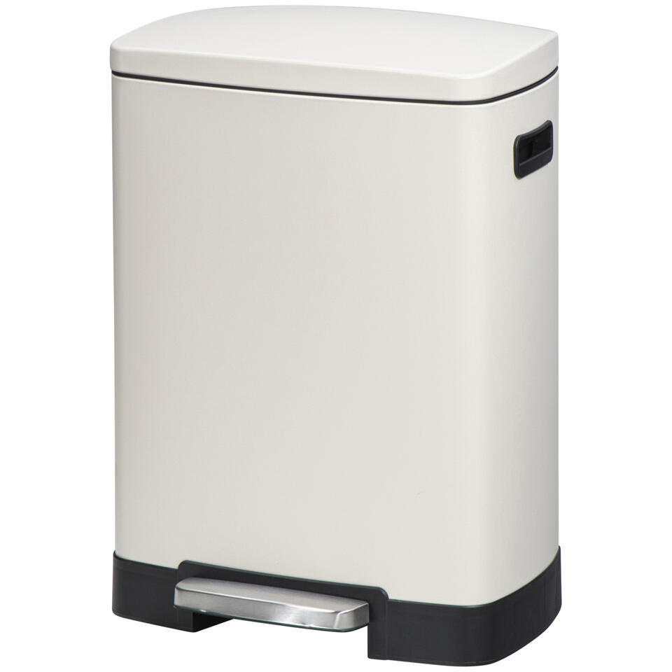 Leen Bakker Pedaalemmer Paco 25L 15L Metaal Beige 39x47.5x64.5 Cm