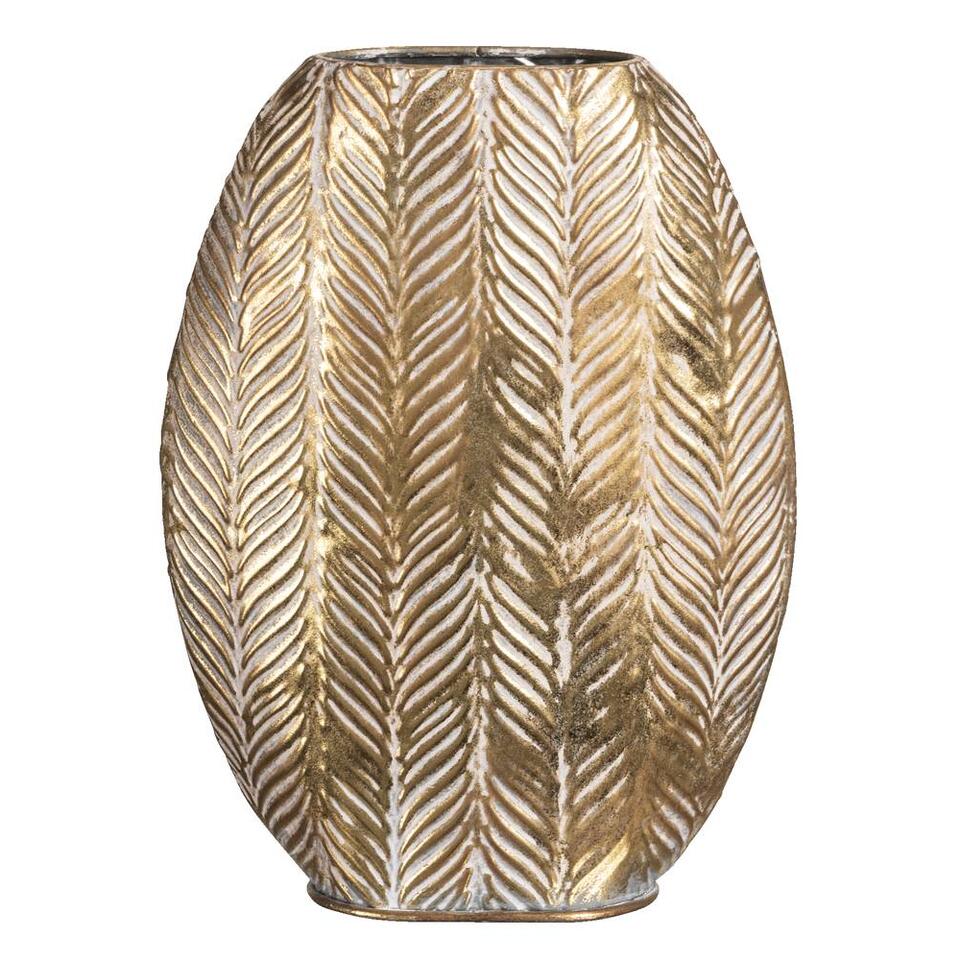 grijs Onhandig Harmonisch Vaas Tijn - goudkleur - metaal - ovaal - 35x28x8,5 cm | Leen Bakker