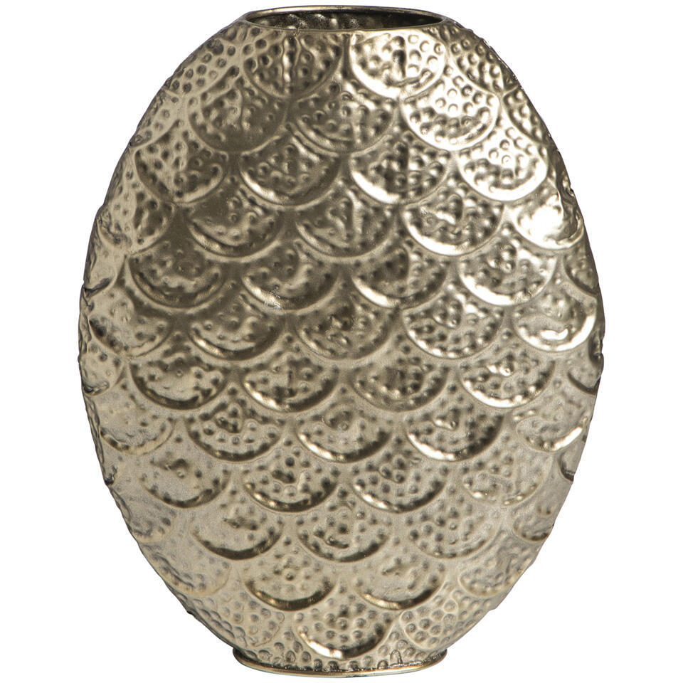 Leen Bakker Vaas Florence Goudkleur 35x27,5x9 Cm Metaal Goudkleurig