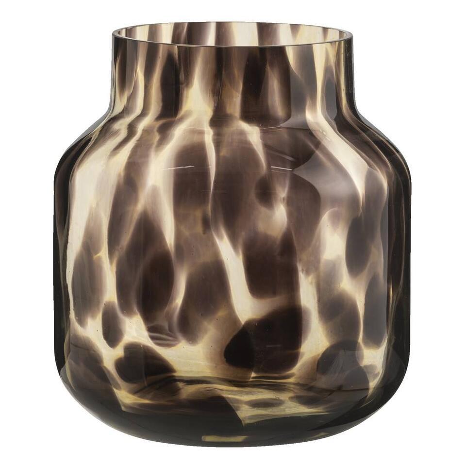 lade residu warmte Vaas Luna - luipaard print - glas - 22,5xø21 cm | Leen Bakker