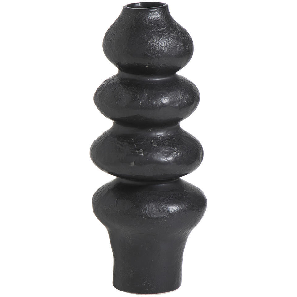 Leen Bakker - Vaas Noah - 33,5xØ13,5 Cm - Keramiek - Zwart - H33.5 Cm