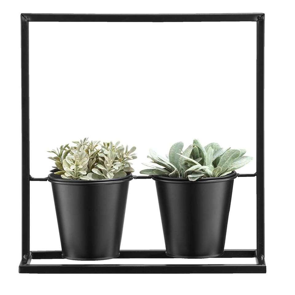 Plantenrek Mats - zwart - 31x30x11 cm