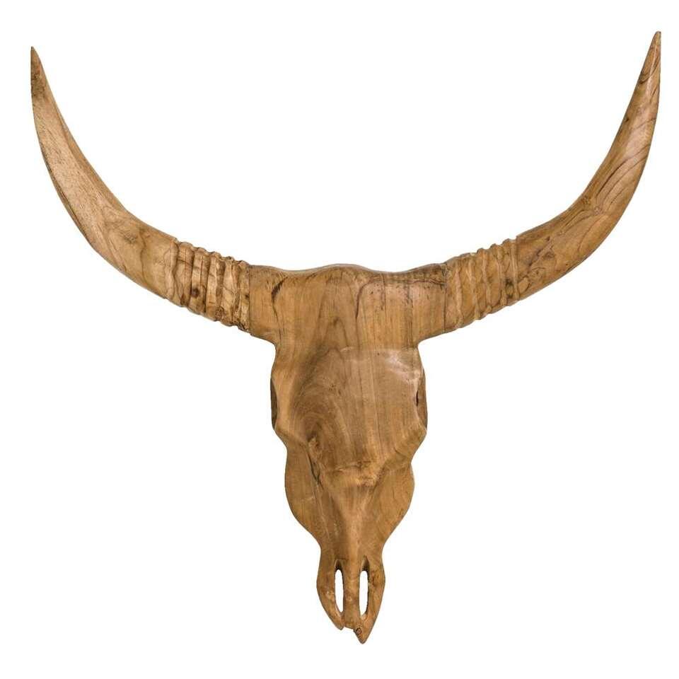 Deco skull Jesse - naturel - 60x64x6 cm