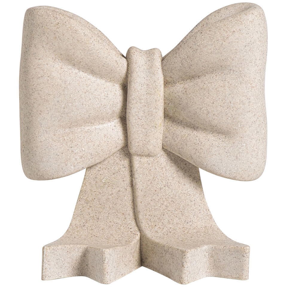 Leen Bakker Boekensteun Strik Off white 16x15x7 Cm Polyresin Wit Crème