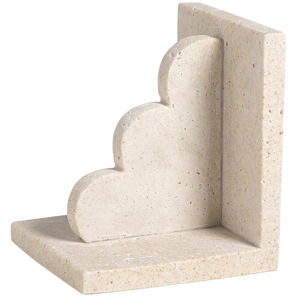 Leen Bakker Boekensteun Scallop Off white 14x12x8 Cm Polyresin Crème Wit