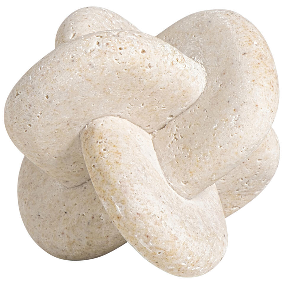 Leen Bakker Object Knot Off white 10x10x10 Cm Polyresin Crème Wit