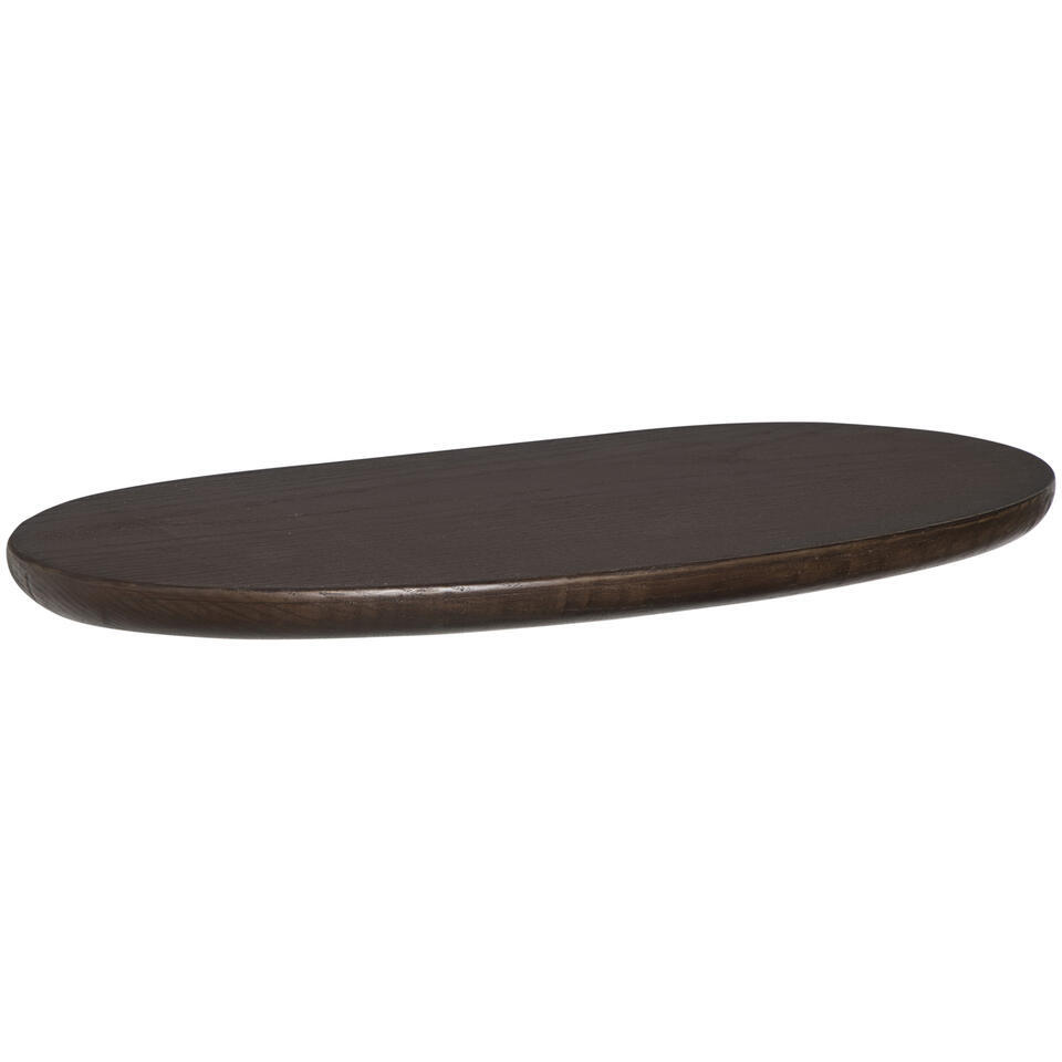 Leen Bakker - Wandplank Daan - Donker Essen - 40x18 Cm - Hout - Bruin