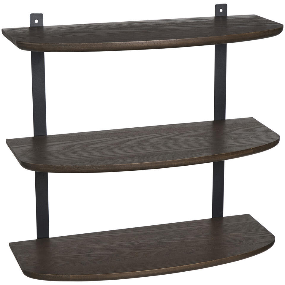 15% korting - Leen Bakker - Wandrek Daan - Donker Essen - 60x60x24 Cm - Hout - Bruin